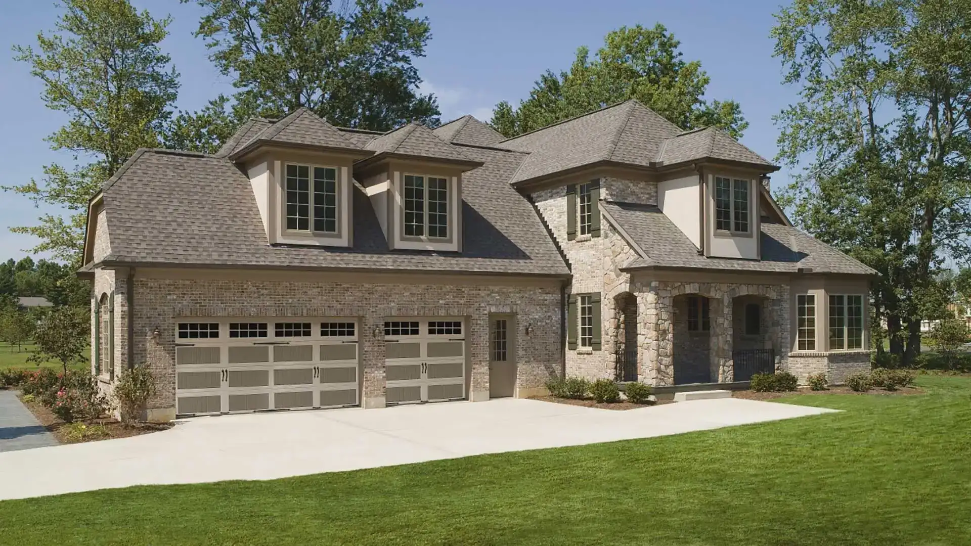 Two story home with a three car garage